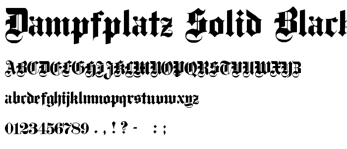 Dampfplatz Solid Black font